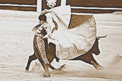 Photographie du torero El Juli, à Málaga, le 10 août 2002 devant un Daniel Ruiz.